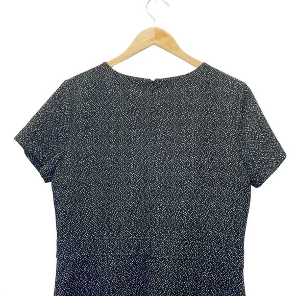 NWT LOFT Retro Tweed Fit & Flare Patch Pocket Mod Dress Black White Size 12 NEW - Picture 6 of 11